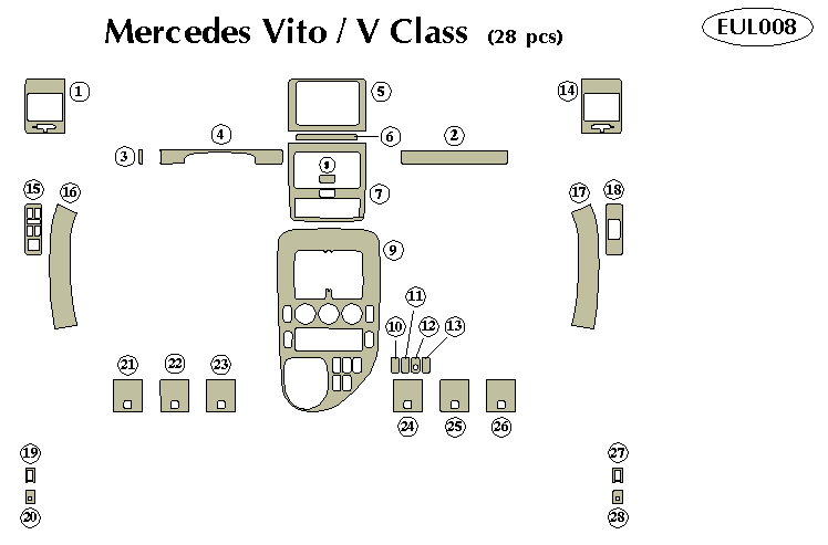 mercedes vito / v class Dash Kit by B&I