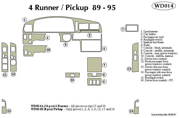 Toyota 4 Runner / Pickup Dash Kit by B&I