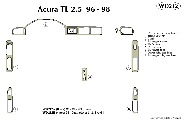 Acura Tl 2.5 Dash Kit by B&I