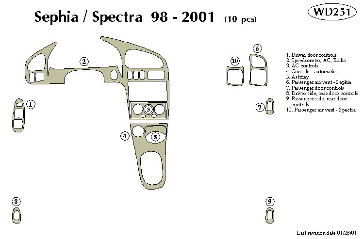 Kia Saphia / Spectra Dash Kit by B&I