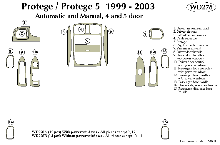 Mazda Protege Dash Kit by B&I
