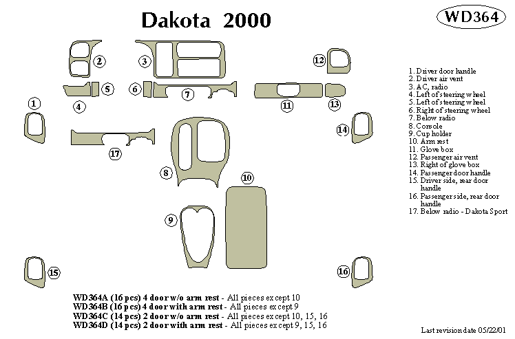 Dodge Dakota Dash Kit by B&I