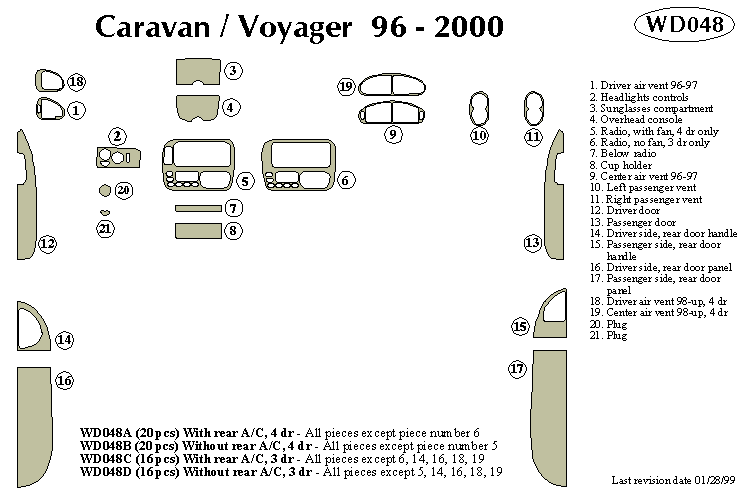 Dodge Caravan / Voyager Dash Kit by B&I