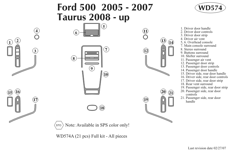 Ford Five Hundred Dash Kit by B&I