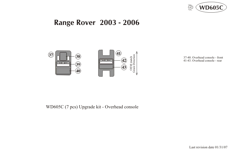 L Rover Range Rover 03-06 Dash Kit by B&I