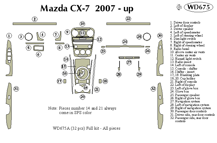 Mazda Cx-7 Dash Kit by B&I