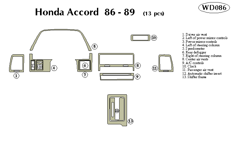 Honda Accord 86-89 Dash Kit by B&I