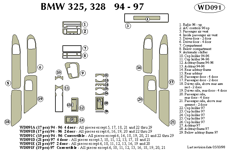 Bmw 325 / 328 Dash Kit by B&I