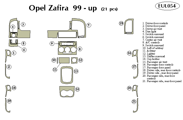 opel zafira Dash Kit by B&I