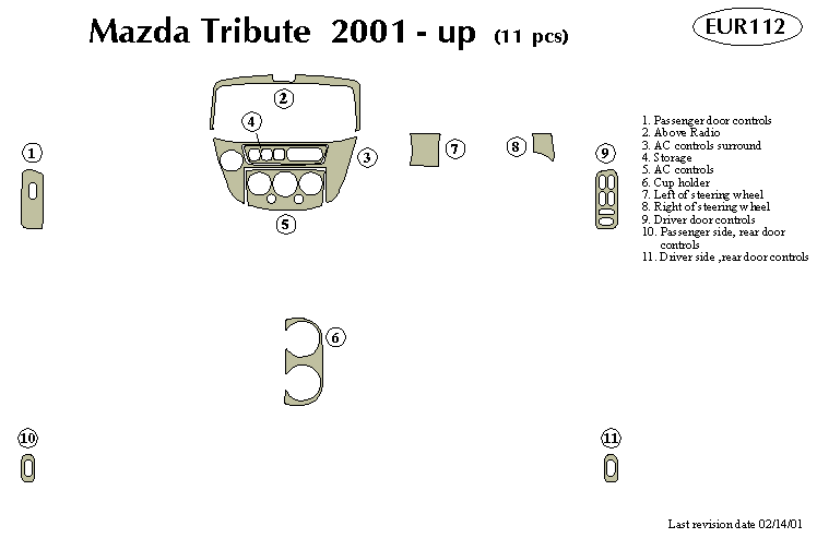 Mazda Tribute Dash Kit by B&I