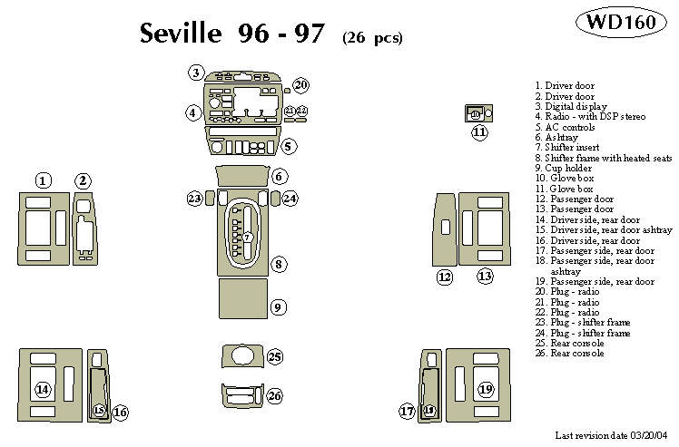 Cadillac Seville Dash Kit by B&I