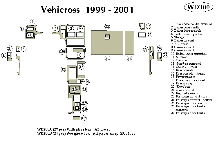 Isuzu Vehicross Dash Kit by B&I