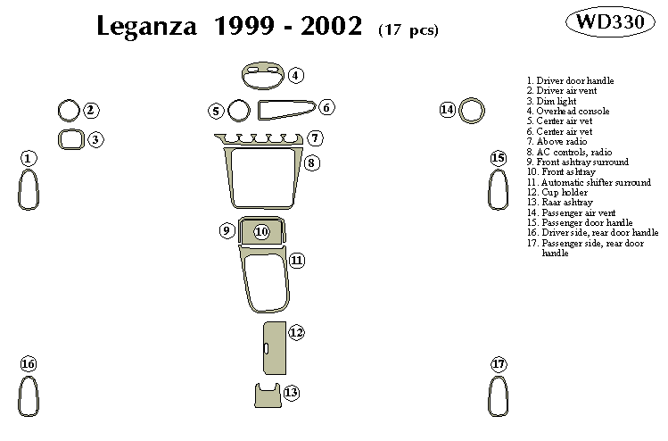 Daewoo Leganza Dash Kit by B&I