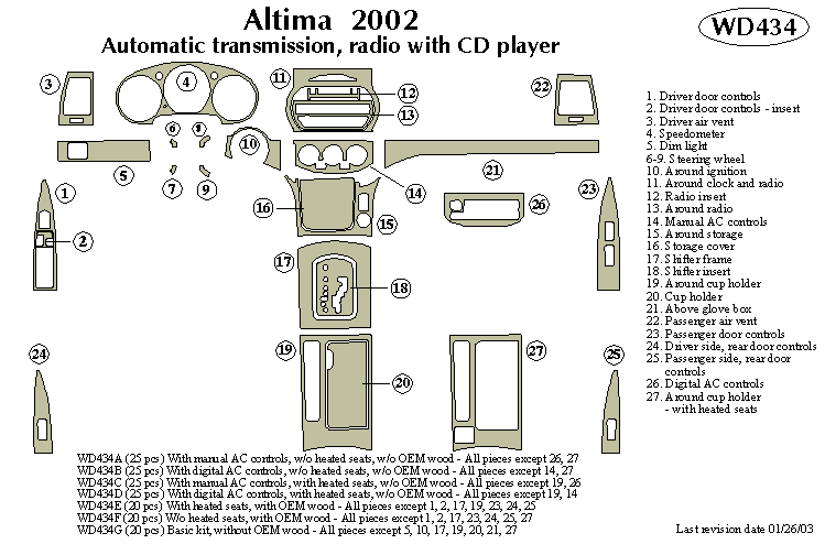 Nissan Altima Dash Kit by B&I