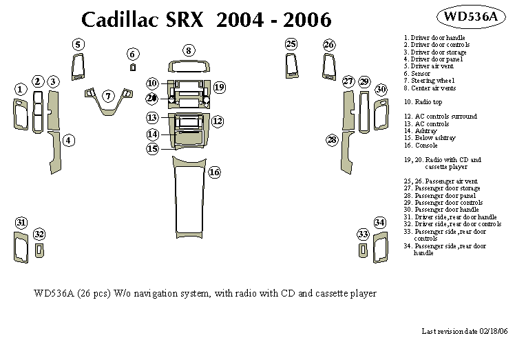 Cadillac Srx Dash Kit by B&I