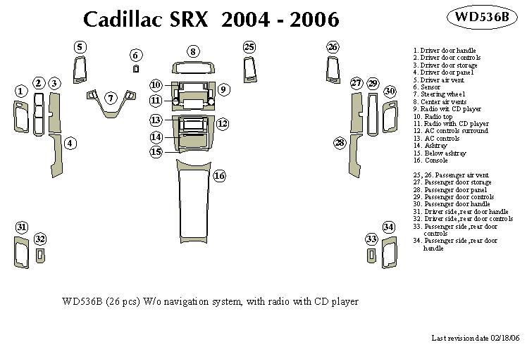 Cadillac Srx Dash Kit by B&I