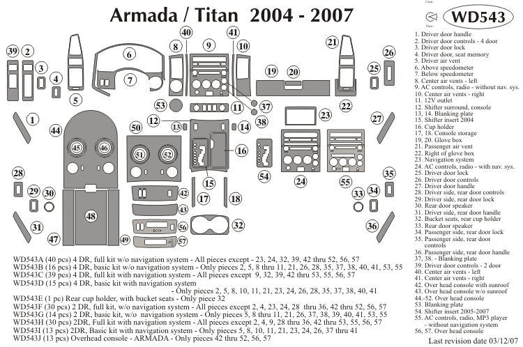 Nissan Pathfder Armada / Titan Dash Kit by B&I