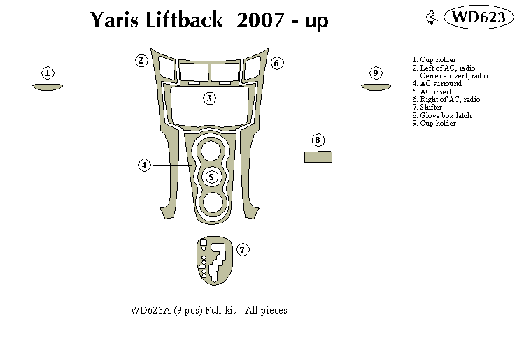 Toyota Yaris Lift Back Dash Kit by B&I