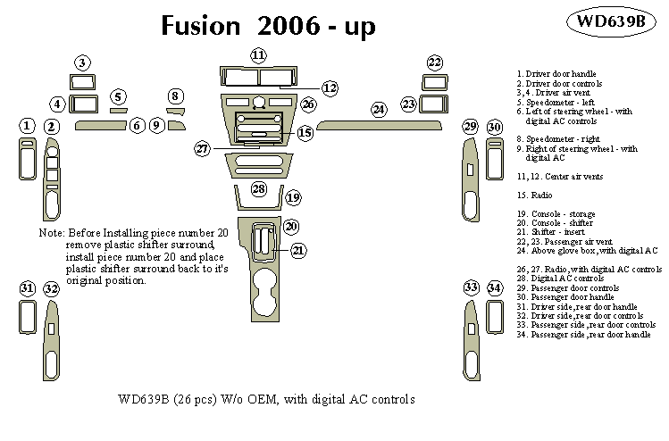 Ford Fusion Dash Kit by B&I