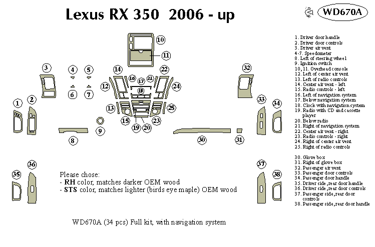Lexus Rx350 Dash Kit by B&I