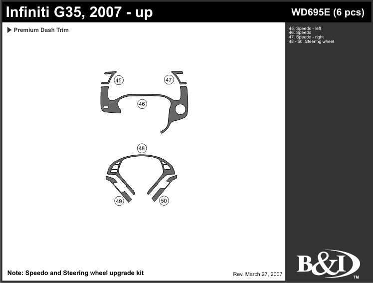 Fiti G35 07-up Dash Kit by B&I