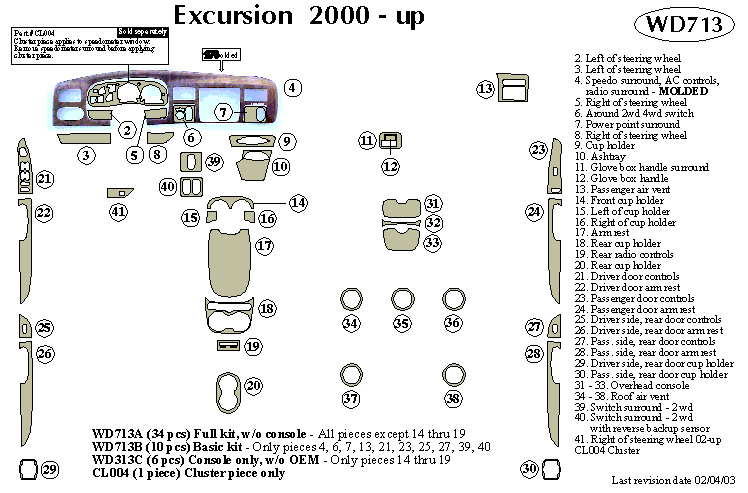 Ford Excursion Dash Kit by B&I