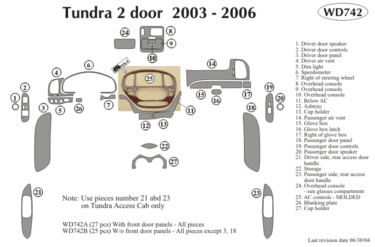 Toyota Tundra 2 Door Dash Kit by B&I