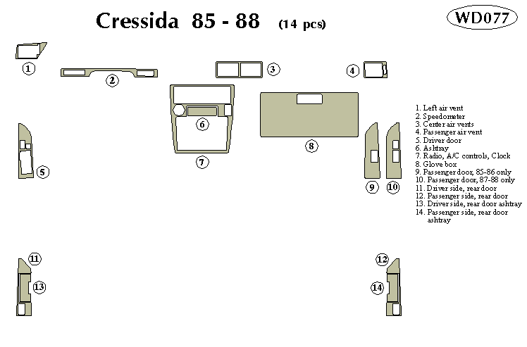 Toyota Cressida 85-88 Dash Kit by B&I