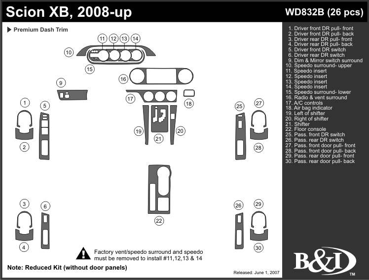 Scion Xb Dash Kit by B&I