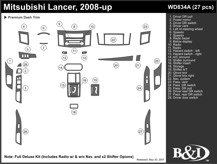 Mitsubishi Lancer Dash Kit by B&I