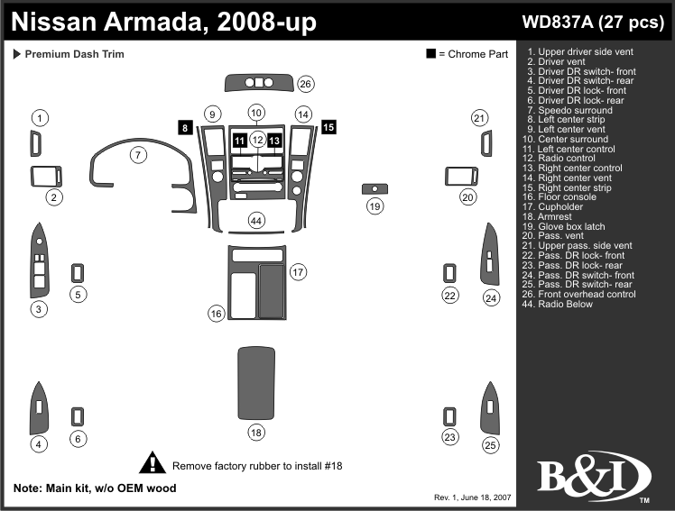 Nissan Armada Dash Kit by B&I