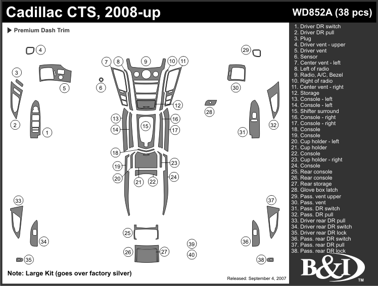 Cadillac Cts Dash Kit by B&I