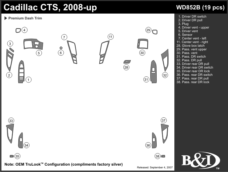 Cadillac Cts Dash Kit by B&I